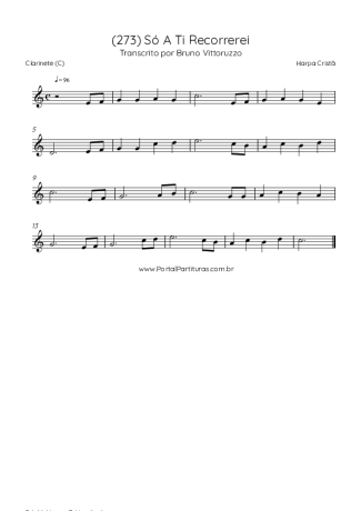Harpa Cristã (273) Só A Ti Recorrerei score for Clarinet (C)