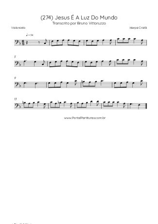 Harpa Cristã (274) Jesus É A Luz Do Mundo score for Cello