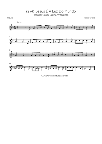 Harpa Cristã (274) Jesus É A Luz Do Mundo score for Flute