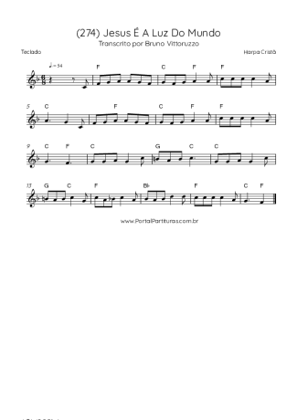 Harpa Cristã (274) Jesus É A Luz Do Mundo score for Keyboard