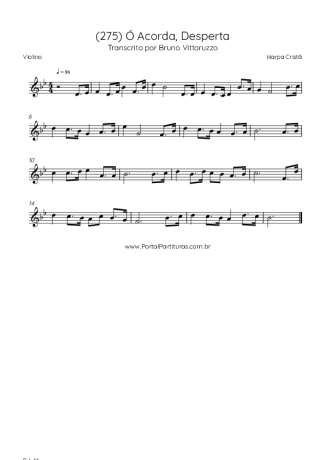 Harpa Cristã (275) Ó Acorda Desperta score for Violin