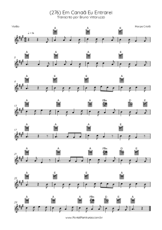 Harpa Cristã (276) Em Canaã Eu Entrarei score for Acoustic Guitar
