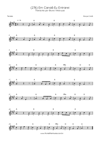 Harpa Cristã (276) Em Canaã Eu Entrarei score for Keyboard
