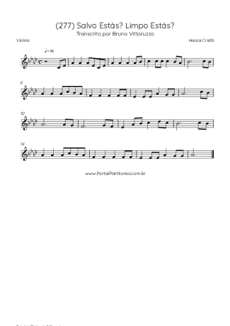 Harpa Cristã (277) Salvo Estás Limpo Estás score for Violin