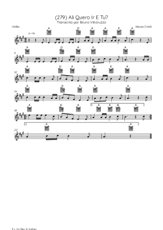 Harpa Cristã (279) Ali Quero Ir E Tu score for Acoustic Guitar