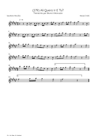 Harpa Cristã (279) Ali Quero Ir E Tu score for Alto Saxophone