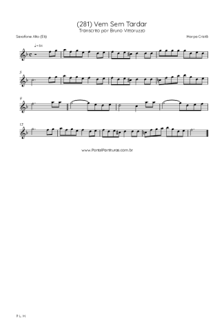 Harpa Cristã (281) Vem Sem Tardar score for Alto Saxophone