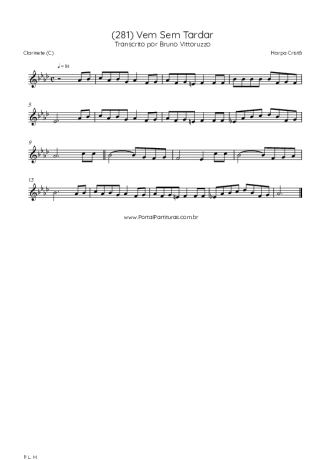 Harpa Cristã (281) Vem Sem Tardar score for Clarinet (C)