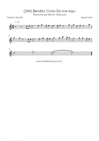 Harpa Cristã (284) Bendito Cristo Eis-me Aqui score for Alto Saxophone