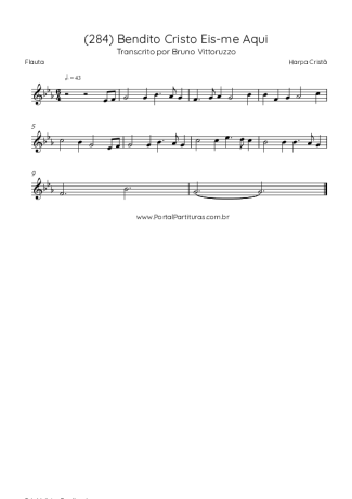 Harpa Cristã (284) Bendito Cristo Eis-me Aqui score for Flute