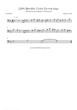 Harpa Cristã (284) Bendito Cristo Eis-me Aqui score for Trombone