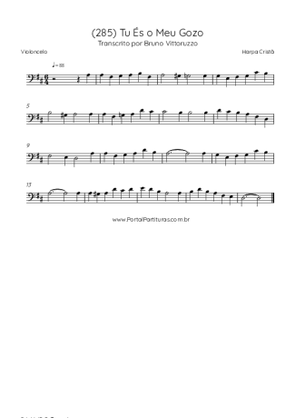 Harpa Cristã (285) Tu És O Meu Gozo score for Cello