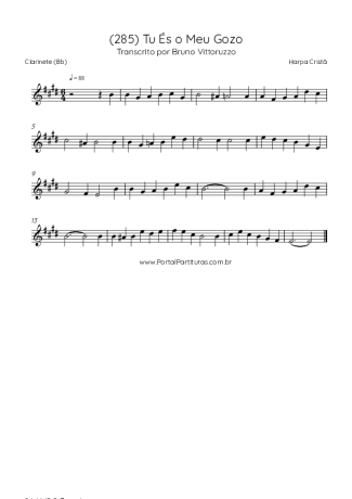 Harpa Cristã (285) Tu És O Meu Gozo score for Clarinet (Bb)