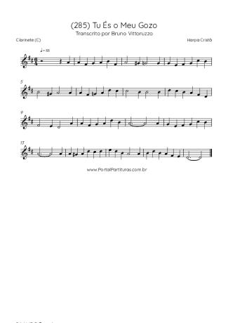 Harpa Cristã (285) Tu És O Meu Gozo score for Clarinet (C)