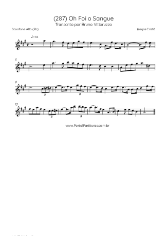 Harpa Cristã (287) Oh Foi O Sangue score for Alto Saxophone
