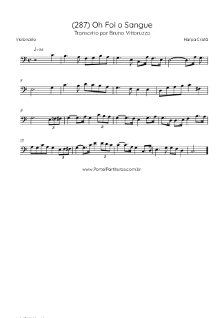 Harpa Cristã (287) Oh Foi O Sangue score for Cello
