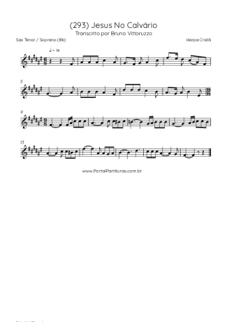 Harpa Cristã (293) Jesus No Calvário score for Tenor Saxophone Soprano (Bb)