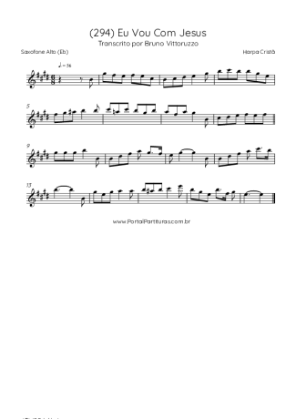 Harpa Cristã (294) Eu Vou Com Jesus score for Alto Saxophone