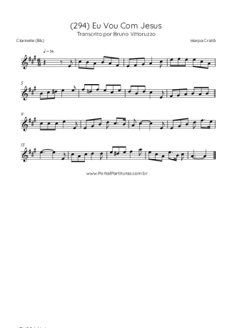 Harpa Cristã (294) Eu Vou Com Jesus score for Clarinet (Bb)