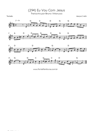 Harpa Cristã (294) Eu Vou Com Jesus score for Keyboard