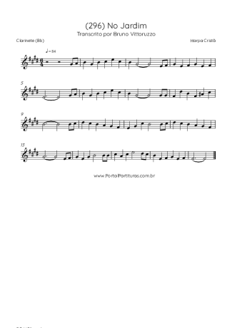 Harpa Cristã (296) No Jardim score for Clarinet (Bb)