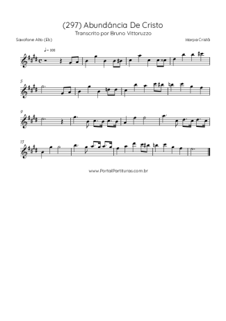 Harpa Cristã (297) Abundância De Cristo score for Alto Saxophone