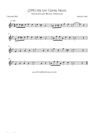 Harpa Cristã (299) Há Um Canto Novo score for Clarinet (Bb)