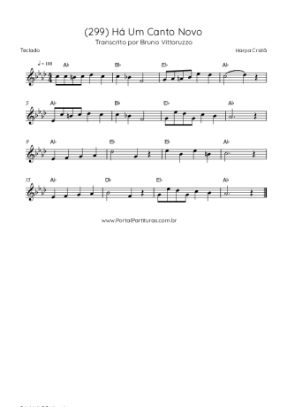 Harpa Cristã (299) Há Um Canto Novo score for Keyboard