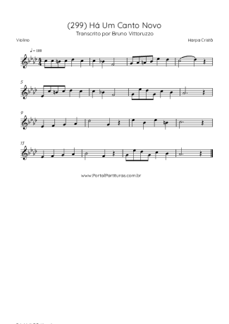 Harpa Cristã (299) Há Um Canto Novo score for Violin