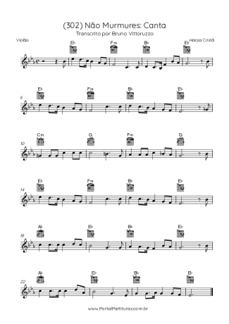 Harpa Cristã (302) Não Murmures Canta score for Acoustic Guitar