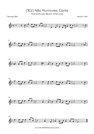 Harpa Cristã (302) Não Murmures Canta score for Clarinet (Bb)