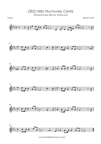 Harpa Cristã (302) Não Murmures Canta score for Violin