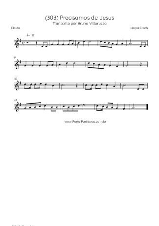 Harpa Cristã (303) Precisamos De Jesus score for Flute