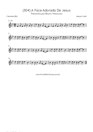 Harpa Cristã (304) A Face Adorada De Jesus score for Clarinet (Bb)