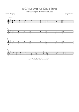 Harpa Cristã (307) Louvor Ao Deus Trino score for Clarinet (Bb)
