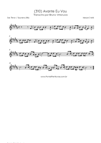 Harpa Cristã (310) Avante Eu Vou score for Tenor Saxophone Soprano (Bb)