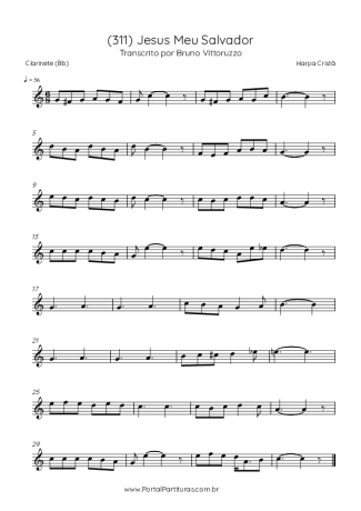Harpa Cristã (311) Jesus Meu Salvador score for Clarinet (Bb)