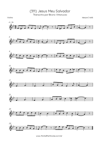 Harpa Cristã (311) Jesus Meu Salvador score for Violin