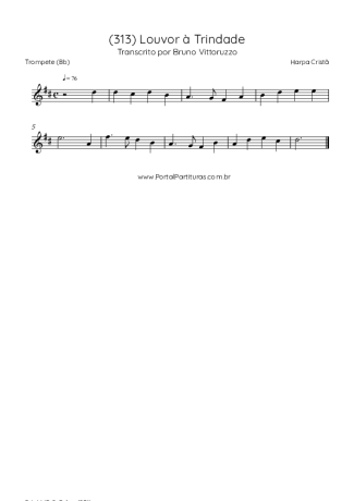 Harpa Cristã (313) Louvor à Trindade score for Trumpet