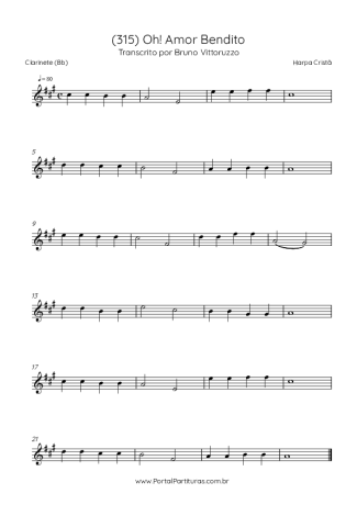 Harpa Cristã (315) Oh! Amor Bendito score for Clarinet (Bb)