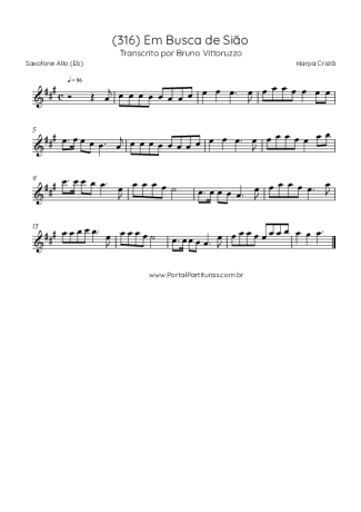 Harpa Cristã (316) Em Busca De Sião score for Alto Saxophone