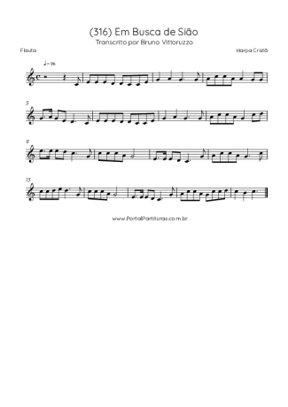 Harpa Cristã (316) Em Busca De Sião score for Flute