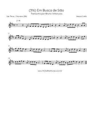 Harpa Cristã (316) Em Busca De Sião score for Tenor Saxophone Soprano (Bb)
