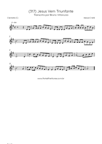 Harpa Cristã (317) Jesus Vem Triunfante score for Clarinet (C)