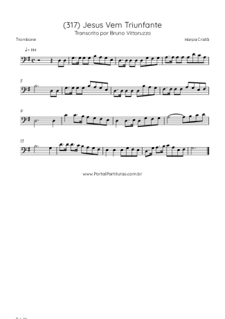 Harpa Cristã (317) Jesus Vem Triunfante score for Trombone