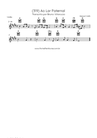 Harpa Cristã (319) Ao Lar Paternal score for Acoustic Guitar