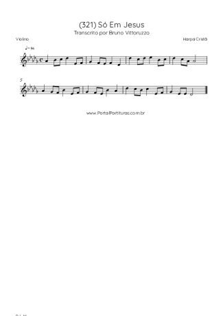 Harpa Cristã (321) Só Em Jesus score for Violin