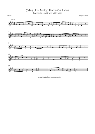 Harpa Cristã (344) Um Amigo Entre Os Lírios score for Flute