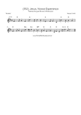 Harpa Cristã (352) Jesus Nossa Esperança score for Keyboard