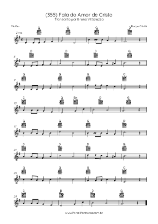 Harpa Cristã (355) Fala Do Amor De Cristo score for Acoustic Guitar